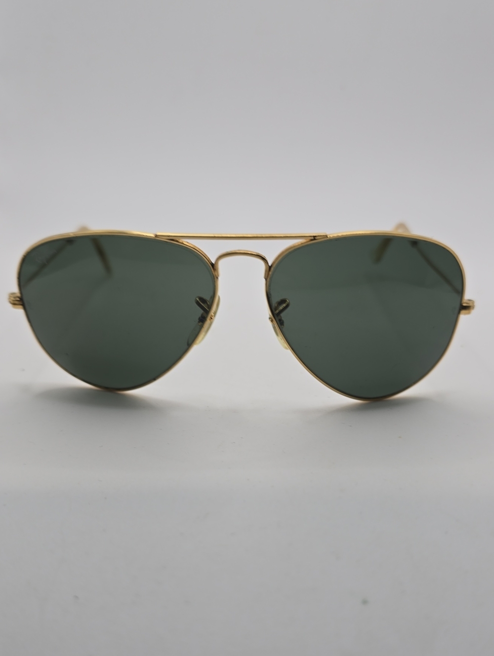 Ray Ban Vintage B&L Gold Frame Aviator Sunglasses with Green Lenses